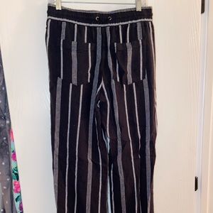 Long wide leg cotton pants.